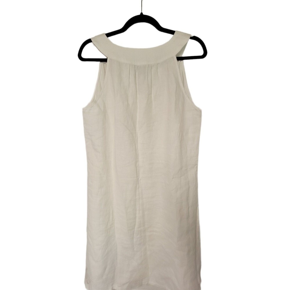 TOMMY BAHAMA White 100% Linen Sleeveless A-line Midi Dress Size Medium‎